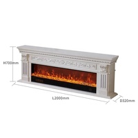 Cheminée électrique en marbre blanc de style européen avec simulation de flamme LED, chauffage décoratif d'intérieur autoportant