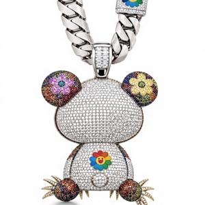 Pendentif Breloque Animal en Argent 925 avec Micro-Incrustation de Zircon, Pavé Complet de Zircons Ronds Brillants, Cadeau Bijou - Product Image 3