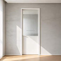 Porte à battant moderne en aluminium mince ODM, plusieurs options de verre décoratif, couleur RAL personnalisable pour cloison intérieure