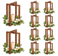 Lanternes en bois pliables rustiques marron de haute qualité, durables et polyvalentes, best-sellers pour les centres de table de mariage et la décoration de table
