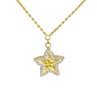 Bijoux fins de luxe, bracelet, collier et boucles d'oreilles en argent 925 plaqué or 18 carats avec étoiles en zircon pour jeunes femmes et filles