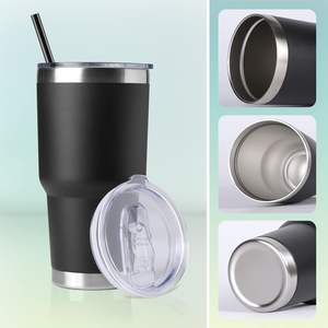 Gobelet en acier inoxydable de 30 oz-Lot de 2 gobelets isolés sous vide à double paroi avec couvercle anti-éclaboussures - Product Image 5