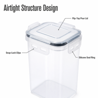 Boîte de stockage d'aliments en vrac Flip Top Bec verseur Large Bouche Hermétique En Plastique Sans BPA Cuisine Garde-Manger Conteneur De Céréales