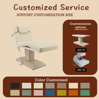 Table de massage électrique à 3 moteurs, blanche, avec dossier réglable, en cuir PU, pour spa et salon de beauté