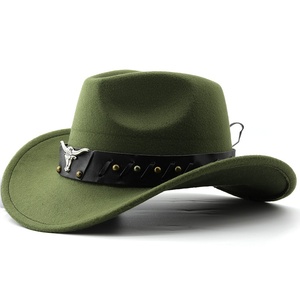 Sombrero de <span class=keywords><strong>Vaquero</strong></span> Estilo Inglés Más Vendido, con Borde Enrollado, Vintage, Ajustable, con Serigrafía, de Poliéster para Primavera y Otoño - Product Image 2