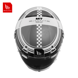 หมวกกันน็อคเต็มใบสไตล์เรโทร MT Helmets Jarama หมวกกันน็อคสำหรับรถจักรยานยนต์แบบเต็มใบ สีดำขาว ดีไซน์กราฟิก  พร้อมแผ่นบังแดดใส ได้รับการรับรองมาตรฐาน ECE - Product Image 5