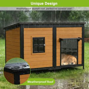 <span class=keywords><strong>Casa</strong></span> para Perros Extra <span class=keywords><strong>Grande</strong></span> de 59 Pulgadas, Techo Resistente a la Intemperie, Uso en Exteriores, Fácil Instalación, Diseño de Marco Metálico Anti-Mordidas - Product Image 6