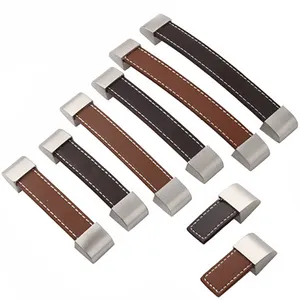Venta al por mayor Manija Minimalista Muebles Cajón Armario Ropa Gabinetes Maleta <span class=keywords><strong>Cuero</strong></span> Latón Tiradores - Product Image 1