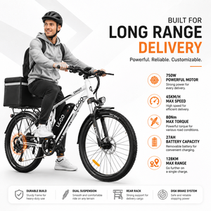 Bicicleta Eléctrica DM427 para Mensajería, 750W, 27.5'', 48V27AH, 108km de Autonomía, Bicicleta Eléctrica de Montaña para Adultos, Urbana, para Mensajería - Product Image 1