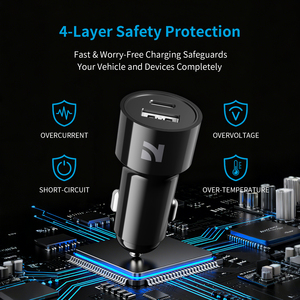 Cargador de Coche NCC CC-0401 38W USB-A + USB-C, Carga Rápida PD 20W y QC 18W, Compacto y Ligero (Negro) - Product Image 2