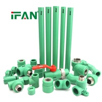 IFAN Vente Chaude Raccords PPR, Raccords de Plomberie en Plastique Filetés, Coudes, Tés, Manchons et Raccords de Couplage pour Conduites d'Eau
