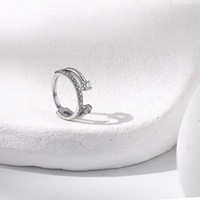 SUPERSTAR Anneau septum nez titane G23 charnière click, zircone ronde cœur fleur bijou piercing corps