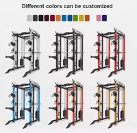 Dinuo Commercial Smith Machine & Cable Crossover : Rack de musculation tout-en-un avec blocs de poids et panneau perforé pour salle de sport à domicile