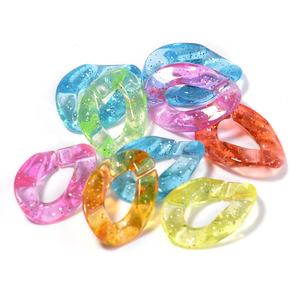 透明シートアクリルカラーチェーン光沢プラスチックオープンチェーンチェーンキーペンダントDIYモバイルジュエリー - Product Image 2