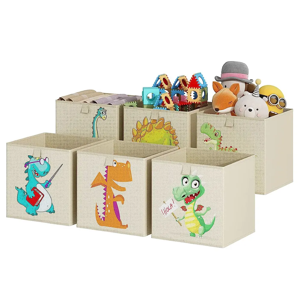 Cesta de tela plegable para almacenamiento de cubos, caja organizadora de tela, estantes de armario con asa, cajones, contenedor de juguetes para guardería