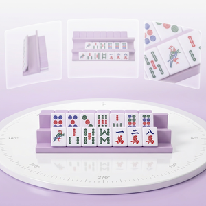 Purple Acrylic Mahjong Rack with Magnetic Pusher Smooth Mahjong Holder Durable Game Table Accessory - Product Image 4