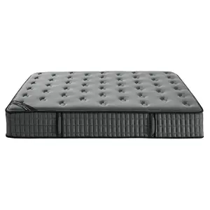 Hotel Hot Selling Luxury Mattress King Queen Size Euro Top Black Gel Memory Foam 5 7 Zone Pocket Coil Mattress With Box For Home