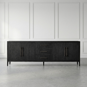 Credenza Moderna per Tutta la Casa con 4 Ante, Mobile Buffet in Legno Massello per Sala <span class=keywords><strong>da</strong></span> Pranzo - Product Image 5
