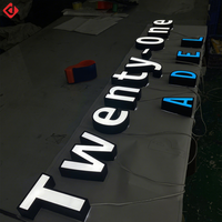 Factory Outlet Custom Outdoor Store Company Brand Logo Sign Board 3D Acrílico Metal Led Channel Letter Signs para negocios