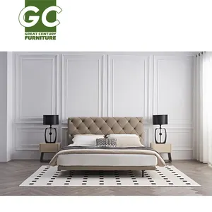 GC manufacturer solid wooden bed rame set furniture bedroom king size modern design photos wooden beds frame queen