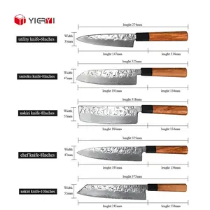 New Design Damascus Kitchen Knife 67 Layer Damascus Steel Kitchen Knives Chef Knife Set With Wooden Handle