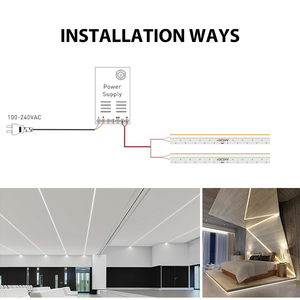 Bande lumineuse LED COB à émission latérale super lumineuse DC24V, découpe libre, 480 LED, 10W/M, 2700K/3000K/4000K/6500K, lumière linéaire pour décoration - Product Image 6