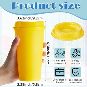 Tazze da Caffè Riutilizzabili da 16 oz con LOGO Personalizzato, Coperchi in Plastica PP, Classiche, Senza BPA, Sicure per Alimenti, per Bevande Calde/Fredde, Ideali per Feste - Product Image 2