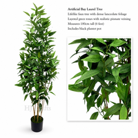 Arbre d'eucalyptus artificiel de 1,8 m (6 pieds) à tronc multiple, plante verte à feuilles longues pour la décoration de la maison, du bureau, de l'hôtel et du hall d'entrée - Vente en gros
