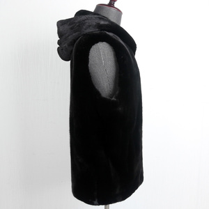 Otoño <span class=keywords><strong>Caballero</strong></span> con capucha negro <span class=keywords><strong>Chaleco</strong></span> <span class=keywords><strong>de</strong></span> piel auténtica Alta Calidad hombres <span class=keywords><strong>elegante</strong></span> <span class=keywords><strong>Chaleco</strong></span> <span class=keywords><strong>de</strong></span> visón - Product Image 4