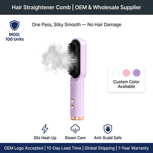 <span class=keywords><strong>Lisseur</strong></span> de <span class=keywords><strong>barbe</strong></span> et cheveux sans fil, portable, rechargeable par USB, mini brosse peigne électrique pour homme et femme - Product Image 1