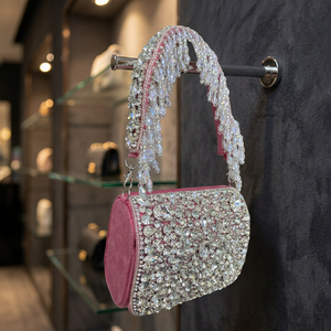 Elegante Bolso de Mano de Perlas con Cuentas, Cadena para el Hombro, Decoración de Diamantes de Imitación Brillantes, Ecológico, para Fiesta - Product Image 3