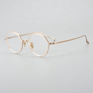 Trung Quốc thâm quyến nhà máy handmade chất lượng cao tinh khiết Titanium tấm kính khung kính mắt Frames <span class=keywords><strong>Acetate</strong></span> khung quang học - Product Image 6