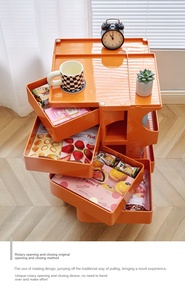 Chariot créatif Casier à collation de style nordique Armoire de rangement amovible pour <span class=keywords><strong>Internet</strong></span> Plastique pour le stockage des aliments - Product Image 4