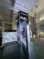 Mur d'images métallique double face SEG pour salon professionnel, installation facile, pour conférences, événements, expositions, affichage LED personnalisé avec logo
