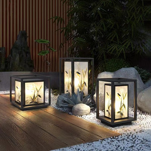 Lampe solaire de jardin de style chinois, imperméable, pour extérieur, cour, paysage - Product Image 1