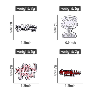 Broche en émail créative en forme de nuage de champignons de dessin animé, avec slogan <span class=keywords><strong>humoristique</strong></span> et citation, badge de revers en métal tendance, cadeaux décoratifs - Product Image 6