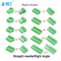 1 Par de Conectores de Cable KF2EDG de 3.81mm para PCB, Bloque de Terminales de Tornillo, Conector Macho de 2-12 Pines, Conector Hembra, Conector de Cabezal de Pines
