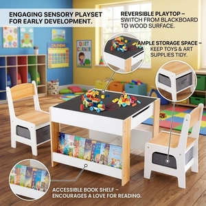 Meubles de garderie en bois Montessori, mobilier de maternelle, table et chaises sensorielles pour enfants d'âge préscolaire, bureau de garderie - Product Image 3