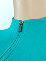Ensemble de survêtement décontracté pour femme en coton et élasthanne, 2 pièces, couleur unie, avec logo personnalisé, veste à manches longues et pantalon, idéal pour l'été et les loisirs sportifs