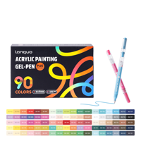 Ensemble de stylos à encre gel en plastique multi-tailles, 1,0 mm, pointes assorties, écriture fluide, professionnel, pour le travail, 90 couleurs, stylos acryliques pour journal