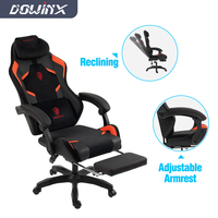 Chaise de bureau confortable en cuir, design européen, pas cher, 2025, accoudoirs réglables, pivotante, ergonomique, design cool