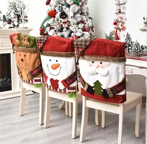 2024 Hot Selling Xmas Chair Slipcover Decorative Ornaments for Home Furnishings for Party Decorations with Gift Bags Packaging