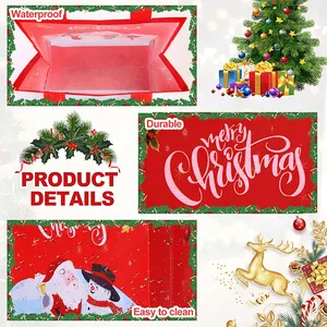 Embalaje de regalo de alta calidad Bolsas de asas de Navidad no tejidas con patrón de Papá Noel