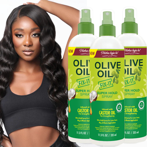 Nouvelles arrivées <span class=keywords><strong>Spray</strong></span> pour cheveux à l'<span class=keywords><strong>huile</strong></span> de coco et d'olive Fixation forte <span class=keywords><strong>Spray</strong></span> pour cheveux coiffants à l'<span class=keywords><strong>huile</strong></span> de ricin - Product Image 1