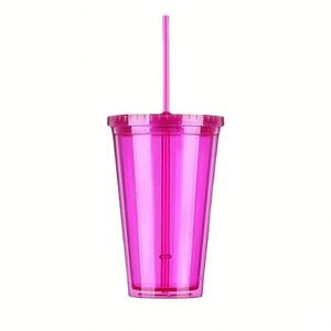 Flat-Lid Reusable Water Cup With Double-Walled Transparent Portable and Food-Safe Anti-Corrosion Coating - Product Image 4
