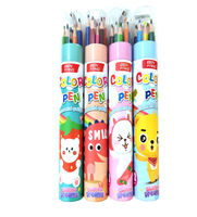 Ensemble de crayons de couleur en tube de papier 12/18/24/36 couleurs avec taille-crayon