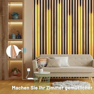 Panneau acoustique <span class=keywords><strong>LED</strong></span>, bande lumineuse COB décorative, tactile, à intensité variable, lampe murale de fond, éclairage de présentoir, sous l'<span class=keywords><strong>armoire</strong></span>, lampe de nuit pour chambre à coucher - Product Image 3
