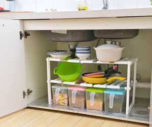 Hot Sale 2 Tier <strong>Kitchen</strong> <strong>Sink</strong> <strong>Storage</strong> Removable Extendable Fold Space Saving Under <strong>Sink</strong> Organizer Under <strong>Sink</strong> <strong>Storage</strong> - Product Image 2