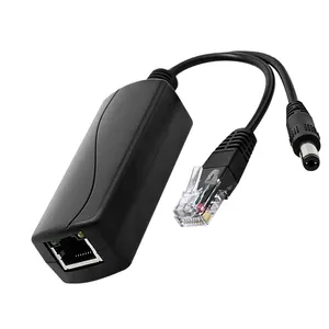 10/100mbps Power Over Ethernet 48v 12v güç kaynağı modülü Rj45 adaptör kablosu birleştirici kamera için 48v Poe Splitter