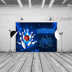 Spanduk Pesta Bowling Latar Belakang Dekorasi Ulang Tahun Anak Tema Bowling Biru Spanduk Dinding Besar Dekorasi Pesta - Product Image 6